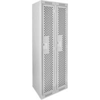 Casiers Clean Line, 2 niveaux, 12" x 12" x 72", Acier, Gris, Rivet (assembl&eacute;), Perfor&eacute; St. Lawrence Industrial & Safety Supply