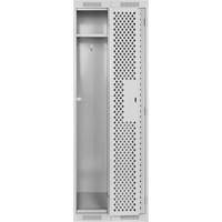Casiers Clean Line, 2 niveaux, 12" x 12" x 72", Acier, Gris, Rivet (assembl&eacute;), Perfor&eacute; St. Lawrence Industrial & Safety Supply