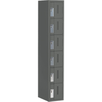 Concorde Heavy-Duty Lockers, 6 -tier, 12" x 18" x 72", Steel, Charcoal, Welded (Assembled) St. Lawrence Industrial & Safety Supply