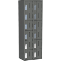 Concorde Heavy-Duty Lockers, 6 -tier, Bank of 2, 24" x 18" x 72", Steel, Charcoal, Welded (Assembled) St. Lawrence Industrial & Safety Supply