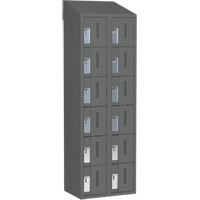 Concorde Heavy-Duty Lockers, 6 -tier, Bank of 2, 24" x 18" x 78", Steel, Charcoal, Welded (Assembled) St. Lawrence Industrial & Safety Supply