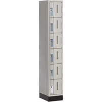 Concorde Heavy-Duty Lockers, 6 -tier, 12" x 18" x 76", Steel, Grey, Welded (Assembled) St. Lawrence Industrial & Safety Supply