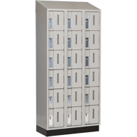 Concorde Heavy-Duty Lockers, 6 -tier, Bank of 3, 36" x 18" x 82", Steel, Grey, Welded (Assembled) St. Lawrence Industrial & Safety Supply