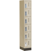 Concorde Heavy-Duty Lockers, 6 -tier, 12" x 18" x 76", Steel, Beige, Welded (Assembled) St. Lawrence Industrial & Safety Supply