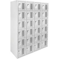 Petits casiers Clean Line, 6 niveaux, Bloc de 4, 18" x 72" x 12", Acier St. Lawrence Industrial & Safety Supply