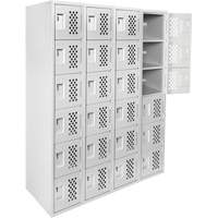 Petits casiers Clean Line, 6 niveaux, Bloc de 4, 18" x 72" x 12", Acier St. Lawrence Industrial & Safety Supply