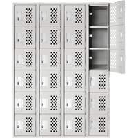 Petits casiers Clean Line, 6 niveaux, Bloc de 4, 18" x 72" x 12", Acier St. Lawrence Industrial & Safety Supply