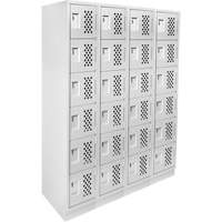 Casiers &eacute;conomiques perfor&eacute;s et assembl&eacute;s Clean Line, 6 niveaux, Bloc de 4, 18" x 72" x 12", Acier St. Lawrence Industrial & Safety Supply