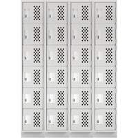 Casiers &eacute;conomiques perfor&eacute;s et assembl&eacute;s Clean Line, 6 niveaux, Bloc de 4, 18" x 72" x 12", Acier St. Lawrence Industrial & Safety Supply