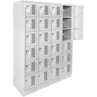 Casiers &eacute;conomiques perfor&eacute;s et assembl&eacute;s Clean Line, 6 niveaux, Bloc de 4, 18" x 72" x 12", Acier St. Lawrence Industrial & Safety Supply