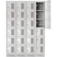Casiers &eacute;conomiques perfor&eacute;s et assembl&eacute;s Clean Line, 6 niveaux, Bloc de 4, 18" x 72" x 12", Acier St. Lawrence Industrial & Safety Supply