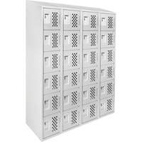 Casiers &eacute;conomiques perfor&eacute;s et assembl&eacute;s Clean Line, 6 niveaux, Bloc de 4, 18" x 72" x 12", Acier St. Lawrence Industrial & Safety Supply