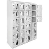 Casiers &eacute;conomiques perfor&eacute;s et assembl&eacute;s Clean Line, 6 niveaux, Bloc de 4, 18" x 72" x 12", Acier St. Lawrence Industrial & Safety Supply