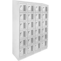 Casiers &eacute;conomiques perfor&eacute;s et assembl&eacute;s Clean Line, 6 niveaux, Bloc de 4, 18" x 72" x 12", Acier St. Lawrence Industrial & Safety Supply