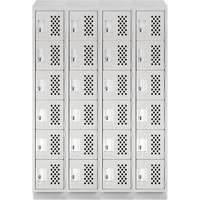 Casiers &eacute;conomiques perfor&eacute;s et assembl&eacute;s Clean Line, 6 niveaux, Bloc de 4, 18" x 72" x 12", Acier St. Lawrence Industrial & Safety Supply
