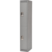 Lockers, 2 -tier, 12" x 18" x 72", Steel, Grey, Knocked Down St. Lawrence Industrial & Safety Supply