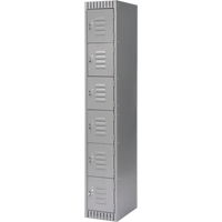 Lockers, 6 -tier, 12" x 18" x 72", Steel, Grey, Knocked Down St. Lawrence Industrial & Safety Supply