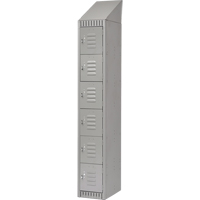 Lockers, 6 -tier, 12" x 18" x 82", Steel, Grey, Knocked Down St. Lawrence Industrial & Safety Supply
