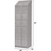 Lockers, 6 -tier, Bank of 2, 24" x 18" x 82", Steel, Grey, Knocked Down St. Lawrence Industrial & Safety Supply
