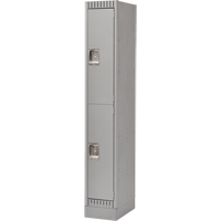 Casiers, 2 niveaux, 12" x 18" x 76", Acier, Gris, D&eacute;mont&eacute; St. Lawrence Industrial & Safety Supply