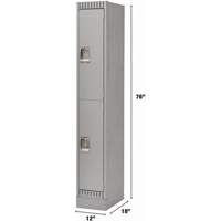 Casiers, 2 niveaux, 12" x 18" x 76", Acier, Gris, D&eacute;mont&eacute; St. Lawrence Industrial & Safety Supply