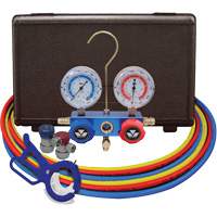 Dual Manifold Gauge Set with Manual Couplers & 3-in-1 Side Mount Can Tap Valve St. Lawrence Industrial & Safety Supply