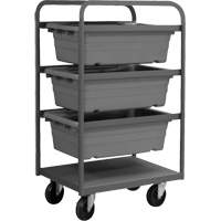 Mobile Tub Rack, Double-sided, 3 bins, 26" W x 18" D x 42" H St. Lawrence Industrial & Safety Supply