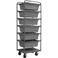 Mobile Tub Rack, Double-sided, 6 bins, 26" W x 18" D x 74" H St. Lawrence Industrial & Safety Supply