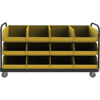 Mobile Tub Rack, Double-sided, 12 bins, 78" W x 18" D x 47" H St. Lawrence Industrial & Safety Supply