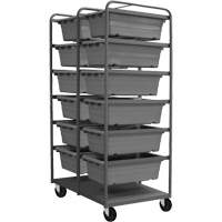 Mobile Tub Rack, Double-sided, 12 bins, 26" W x 36" D x 74" H St. Lawrence Industrial & Safety Supply