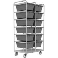 Mobile Tub Rack, Double-sided, 12 bins, 26" W x 36" D x 74" H St. Lawrence Industrial & Safety Supply