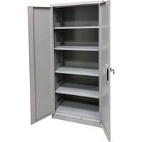 Armoire de rangement, Acier, 4 Tablettes, 66" h x 30" la x 15" P, Gris St. Lawrence Industrial & Safety Supply