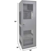 Casier pour &eacute;quipement avec porte, Acier, 24" la x 18" p x 72" h, Gris St. Lawrence Industrial & Safety Supply