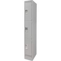 Casiers, 3 niveaux, 12" x 18" x 76", Acier, Gris, D&eacute;mont&eacute; St. Lawrence Industrial & Safety Supply
