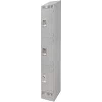 Casiers, 3 niveaux, 12" x 18" x 86", Acier, Gris, D&eacute;mont&eacute; St. Lawrence Industrial & Safety Supply