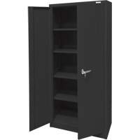 Armoire d'entreposage, Acier, 4 Tablettes, 66" h x 30" la x 15" P, Noir St. Lawrence Industrial & Safety Supply