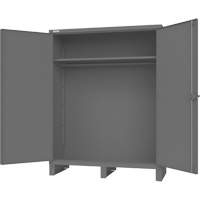 Armoire avec barre de suspension et portes encastr&eacute;es standards, Acier, 78" h x 60" la x 24" P, Gris St. Lawrence Industrial & Safety Supply