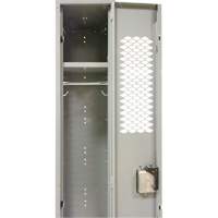 Vented Lockers, Bank of 3, 36" x 18" x 88", Steel, Grey, Knocked Down, Perforated St. Lawrence Industrial & Safety Supply