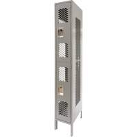 Casiers ventil&eacute;s, 2 niveaux, 12" x 18" x 78", Acier, Gris, D&eacute;mont&eacute;, Perfor&eacute; St. Lawrence Industrial & Safety Supply