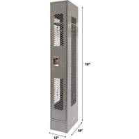 Vented Lockers, 12" x 18" x 78", Steel, Grey, Knocked Down, Perforated St. Lawrence Industrial & Safety Supply