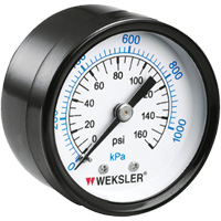 Manom&egrave;tre sec,  1-1/2", 0 - 160 psi, Fixation arri&egrave;re, Analogique St. Lawrence Industrial & Safety Supply