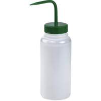 Wide-Mouth Polyethylene Wash Bottle with Green Polypropylene Cap St. Lawrence Industrial & Safety Supply