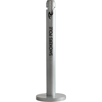 Smokers' Pole Cigarette Receptacle, Free-Standing, Aluminum, 41" Height St. Lawrence Industrial & Safety Supply