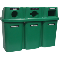 Recycling Containers Bullseye, Curbside, Plastic, 3 x 22 US Gal. St. Lawrence Industrial & Safety Supply