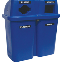 Recycling Containers Bullseye, Curbside, Plastic, 2 x 22 US gal. St. Lawrence Industrial & Safety Supply