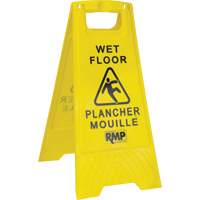 Safety Wet Floor Sign, Bilingual with Pictogram St. Lawrence Industrial & Safety Supply