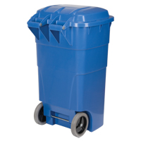 Roll Out Recycling Bin, Curbside, Polyethylene, 65 US gal. St. Lawrence Industrial & Safety Supply