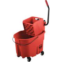 WaveBrake&reg; Mop Bucket & Wringer Combo Pack, Side Press, 8.75 US Gal.(35 Quart), Red St. Lawrence Industrial & Safety Supply