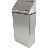 Wall Mounted Waste Receptacle, Stainless Steel, 13.2 US gal. St. Lawrence Industrial & Safety Supply