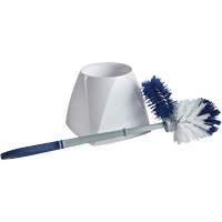 Toilet Brush with Lip & Holder, 15" L, Synthetic Bristles, White St. Lawrence Industrial & Safety Supply